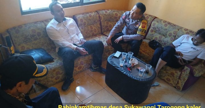 sambang dengan perangkat Desa Sukawangi serta sampaikan himbauan kamtibmas