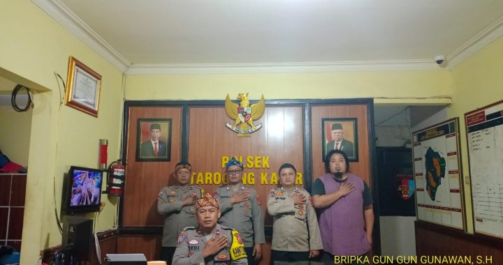 Perketat Penjagaan Mako, Anggota Polsek Tarogong Kaler Laksanakan Sispam Mako Malam Hari