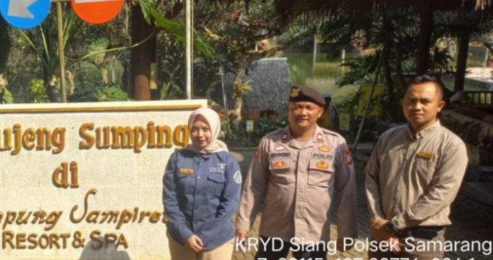 Anggota polsek samarang monitoring di tempat wisata kampung sampireun & Resort