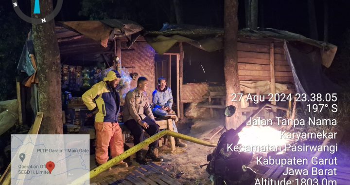 Giat Patroli Kryd malam Polsek Pasirwangi di area obvitnas Darajat