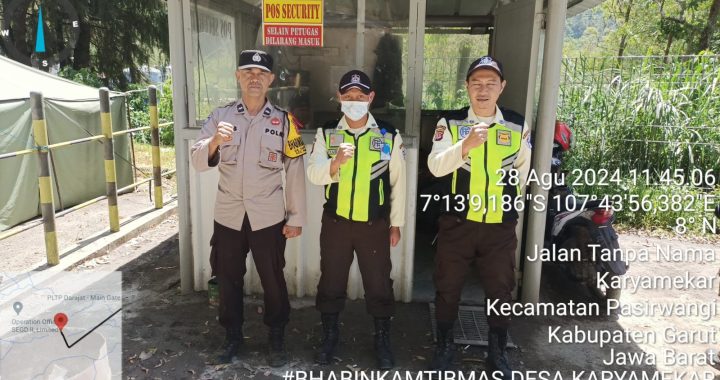 Pam jaga polsek Pasirwangi di area Obvitnas Darajat