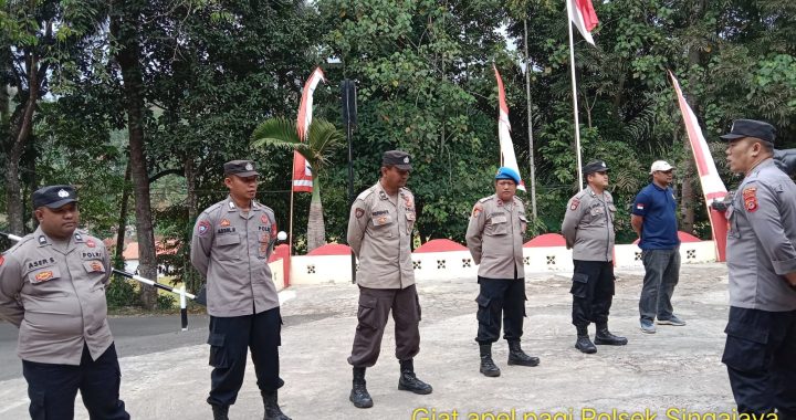 Polsek Singajaya melaksanakan apel pagi