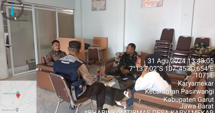 Giat Silaturahmi dan patroli Polsek Pasirwangi ke pada perangkat desa