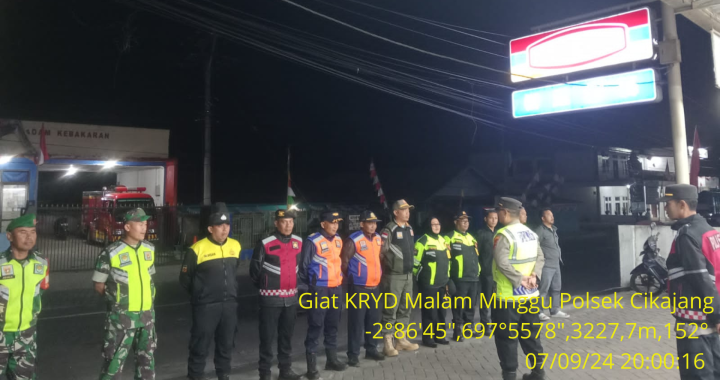 Apel KRYD Malam Minggu Polsek Cikajang Yang Di Pimpin Langsung Oleh Kapolsek Cikajang AKP Patri Arsono, S.H