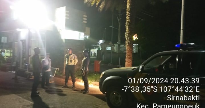 Polsek Pameungpeuk Lakukan Patroli Mobile KRYD Malam Dipimpin Langsung Kapolsek