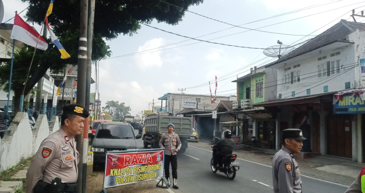 Kegiatan Rutin Penertiban Knalpot Bising Di Wilkum Polsek Cisurupan