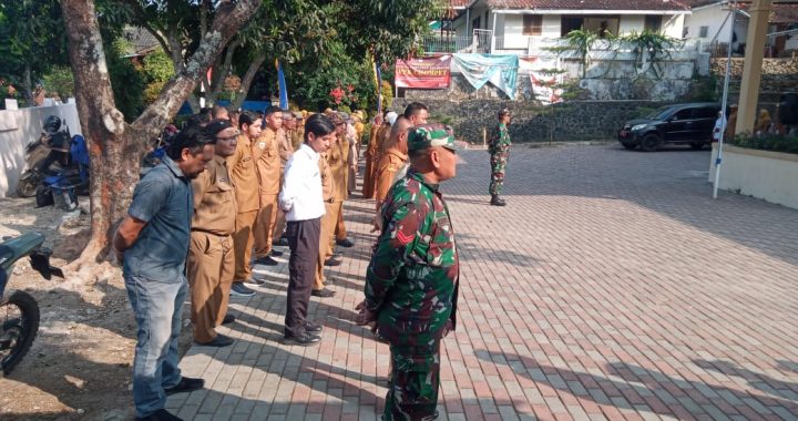 Polsek Cisompet dalam Giat Apel Gabungan Tingkat Kec Cisompet Kab Garut