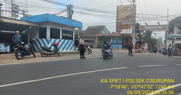 Anggota Polsek Cisurupan Melaksanakan Giat Gatur Rawan Pagi