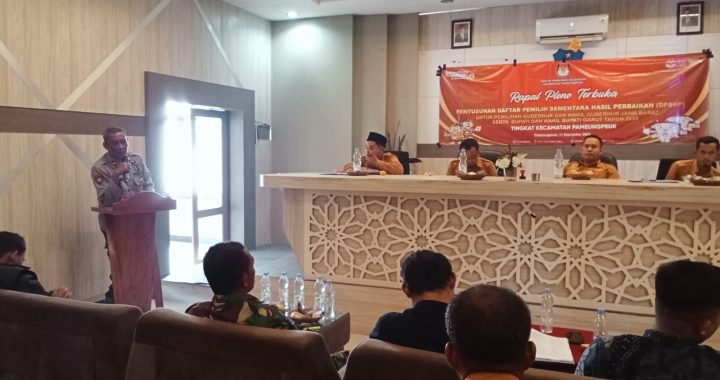 Kaplosek Dan Anggota Hadiri Acara Rapat Terbuka DPSHP Dalam Tahapan Pilkada Tahun 2024 Tingkat Kecamatan Pameungpeuk Garut