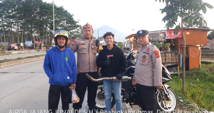 Cegah Penggunaan Knalpot Brong, Polsek Tarogong Kaler Gelar Razia