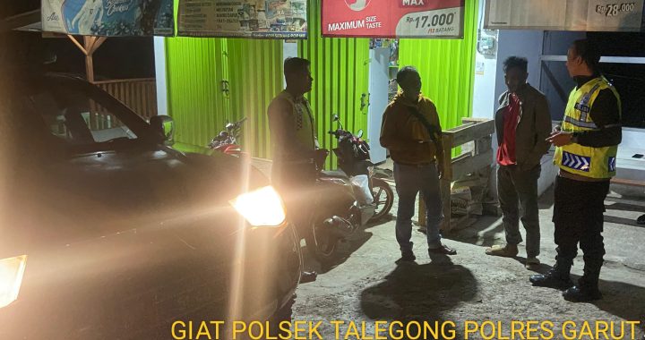 Polsek Talegong Gelar KRYD Jam Rawan Malam Pastikan Sitkamtibmas Stabil