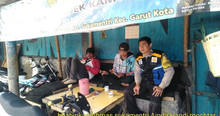 Aipda Handi Bhabinkamtibmas Polsek Garut Kota Ngariung Kamtibmas Bersama Pengemudi Ojek Pangkalan