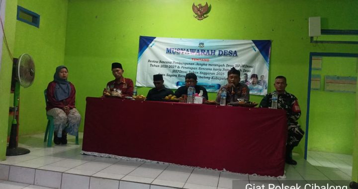 Kapolsek Cibalong Dan Anggota Hadairi Acara RPJMDes Desa Sagara Cibalong Garut