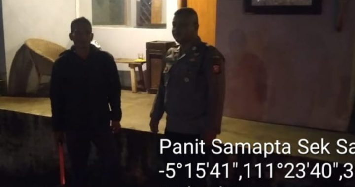 Panit samapta polsek samarang rutin laksanakan patroli malam