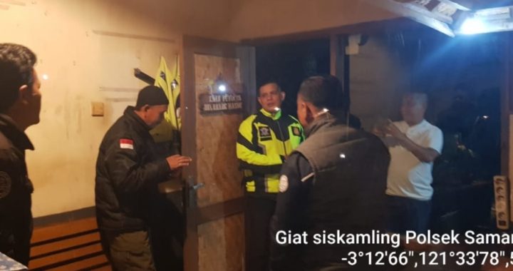 Anggota polsek samarang laksanakan patroli siskamling di desa tanjunganom