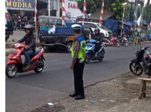 Satlantas polsek samarang rutin laksanakan jam rawan pagi