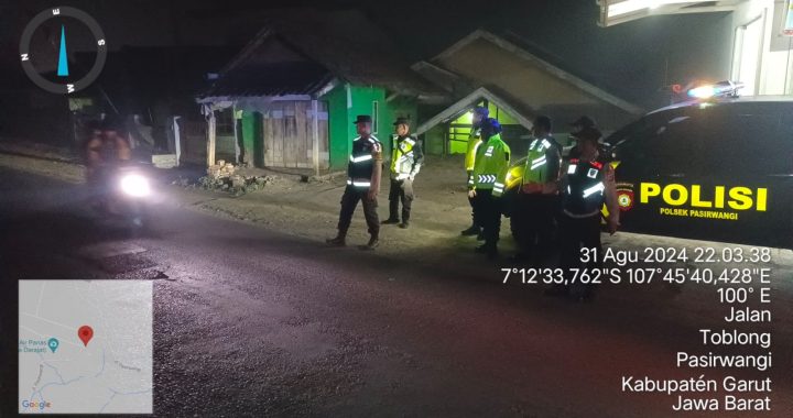 Berikan rasa aman polsek pasirwangi melaksanakan patroli malam