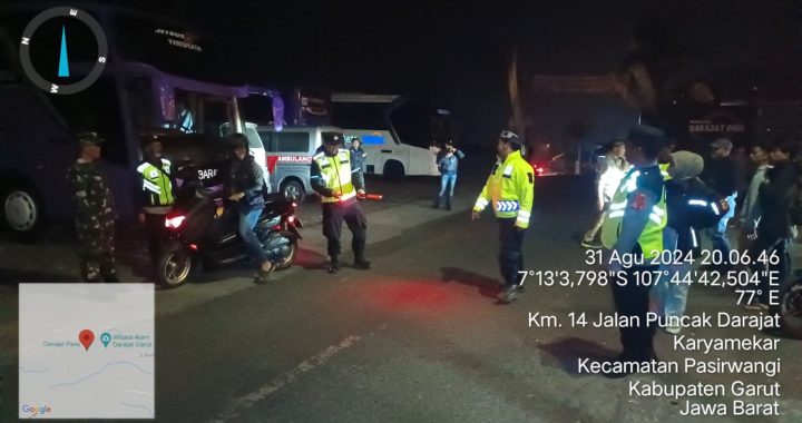 Patroli malam dipimpin kapolsek Pasirwangi