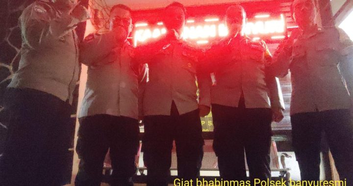 polsek banyuresmi anggota melaksanakan kegiatan sispam mako