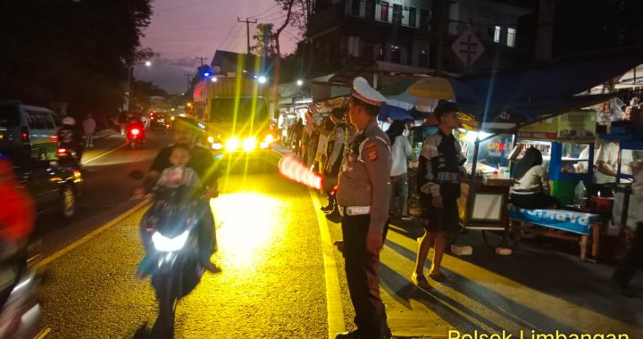 Unit lantas polsek limbangan laksanakan giat gatur rawan sore