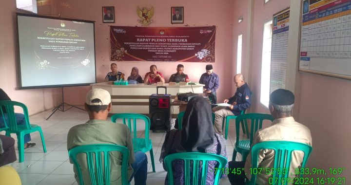 Aiptu Dadan Sopian Monitoring Rapat Pleno Terbuka Rekapitulasi (DPSHP) Tingkat Desa. Sukabakti Kec. Tarogong Kidul Kab. Garut