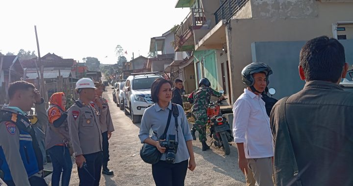 Polsek Pasirwangi mengawal Rombongan Pj Gubernut bersama Ka BNPB