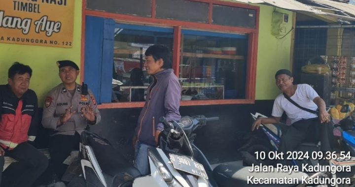 Personil Samapta  Polsek Kadungora Himbau Pesan-pesan Kamtibmas  Agar Waspada Aksi Kriminalitas dan Kejahatan lainnya.