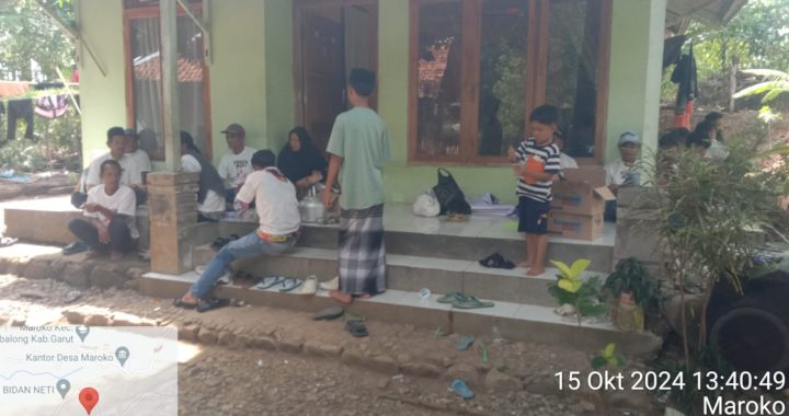 Kapolsek Dan Jajaran Polsek Cibalong Lakukan Pam Kampanye Di Desa Maroko