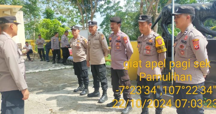 Giat Rutin Apel Pagi Polsek Pamulihan  Polres Garut Pelaksanaan apel pagi sebelum melaksanakan kegiatan