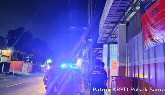 Personil polsek samarang lakukan patroli lautan biru di jln.samarang