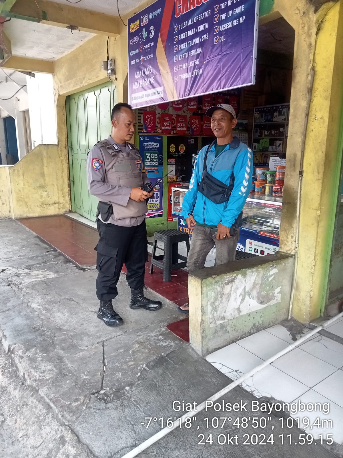 Giat Bhabinkamtibmas melaksanakan kegiatan KRKYD siang wilayah Hukum Polsek Byb dan Memberikan pesan yang Kamtibmas